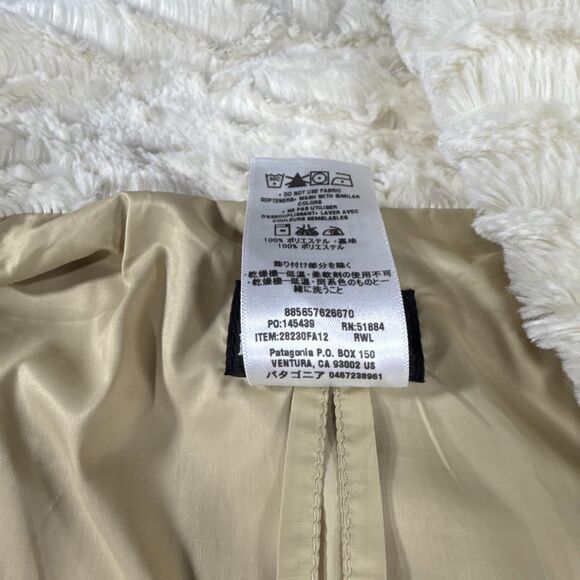 Patagonia Fleece Snap & Full Zip Pelage Jacket Women’s XS Birch White High Pile - Picture 6 of 9